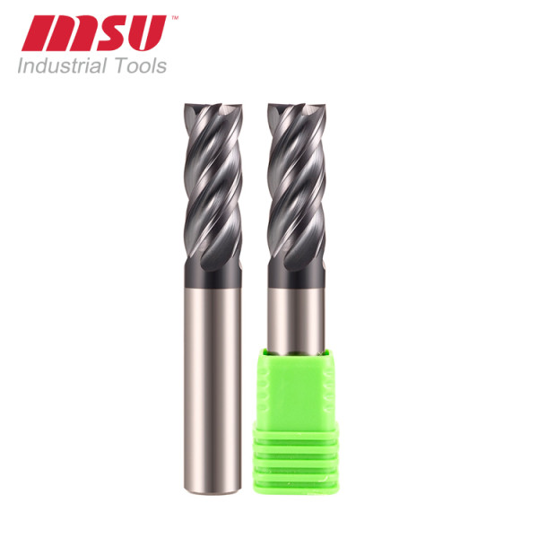 Carbide Square End Mill - Micro Grain Carbide End Mill for Stainless Steel/Alloy Steels/Hardened Steels - 4 Flute