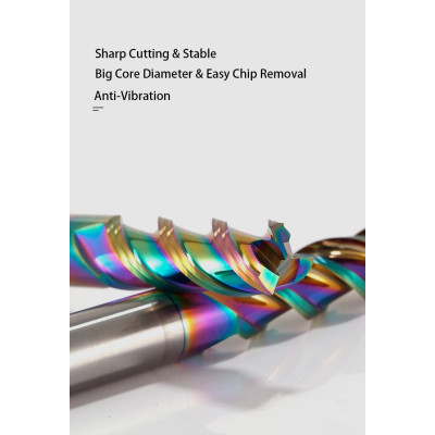 3 Flute Square End Mill For Aluminium Alloy -DLC Coating