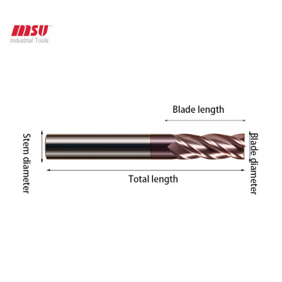 Solid Carbide End Mill TiALCrN For Alloy Steel-Square -4 Flute