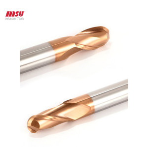 Extra Long Carbide Ball Nose End Mill, Metric, Tisin Finish, Roughing and Finishing Cut, 30 Degree Helix, 2 Flutes