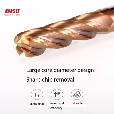 HRC58 Extra Long Carbide Carbide Bull Nose End Mill