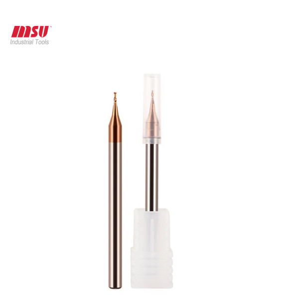 MSU 2 Flute Carbide Micro Square End Mill Cutters HRC 58 For Steel