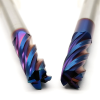 HRC65 2/4 Flute Tungsten Carbide End Mill Nano Blue Coated