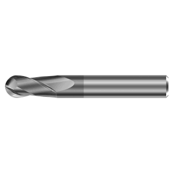 Carbide Ball Nose End Mill - Micro Grain Carbide End Mill for Alloy Steels/Hardened Steels - 2 Flute