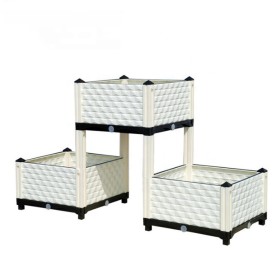 multi-tiers Patio Planters corner Pots & Elevated Planters  in yard