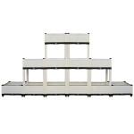 Six boxes elevated large rectangular plastic planter