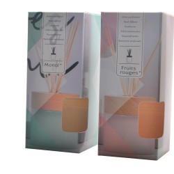 Decorative automatic bottom  reed diffuser box packaging with gloss lamination and die-cut window