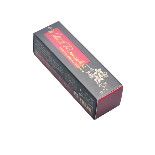 Emballage de rouge à lèvres fait main de luxe avec papier cartonné, dorure à chaud et vernis perlé