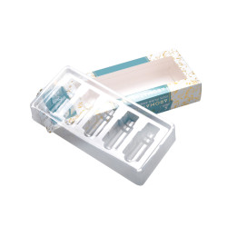 Eco-friendly art paper beauty box cosmetics for essential oil with PVC window and insert