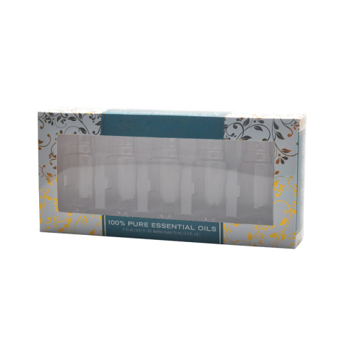 Boîte cosmétique écologique en papier de beauté pour huile essentielle avec fenêtre et insert en PVC
