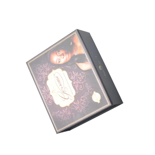 Customized handmade CMYK printing book shaped cardboard hair extention box packaging for gift
