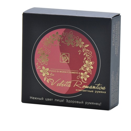 fornitore di packaging cosmetico all'ingrosso per blush con logo in lamina d'oro e vernice perlata