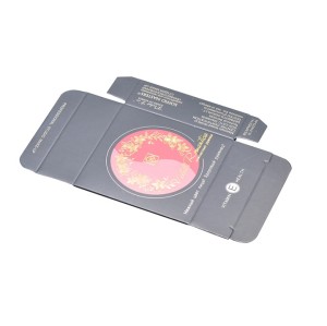 wholesale cosmetic packaging supplier for blushes with golden foil logo and pearl varnish