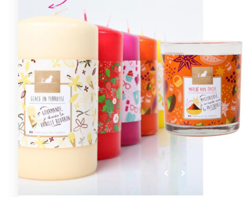 Colorful and decorative art paper  candle wrap packaging with matt lamination made in China