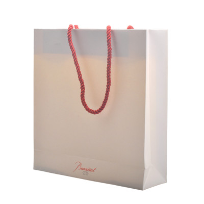 Beautiful Charming  coated paper white paper bags wholesale with chinese special cotton rope