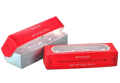 cheap custom coated paper chocolate boxes with PVC insert for packing cupcake Manufacturer