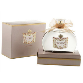 Classic emboss logo lid and base greyboard paper best perfume packaging with paper insert