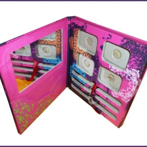 New design mini folding cardboard eye shadow cosmetic packaging printing with matt lamination