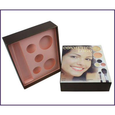 Hot Sale lid and base cardboard beauty cosmetic box gift sets with paper insert