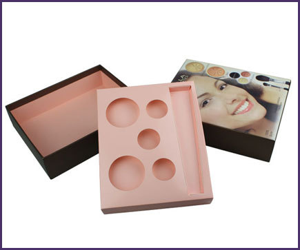 Hot Sale lid and base cardboard beauty cosmetic box gift sets with paper insert
