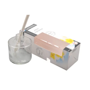 Beautiful Charming custom coated paper reed diffuser candle packaging with PVC window