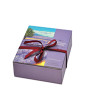 high quality elegant purple decorative book shaped cosmetic box company with ribbon