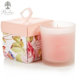 Beautiful Charming lid and base coated paper candle packaging with ribbon handle