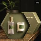 New Design hexagon lid and base cardboard candle display box with hot stamping