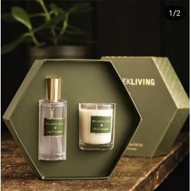 New Design hexagon lid and base cardboard candle display box with hot stamping