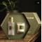New Design hexagon lid and base cardboard candle display box with hot stamping