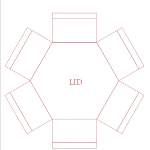 New Design hexagon lid and base cardboard candle display box with hot stamping
