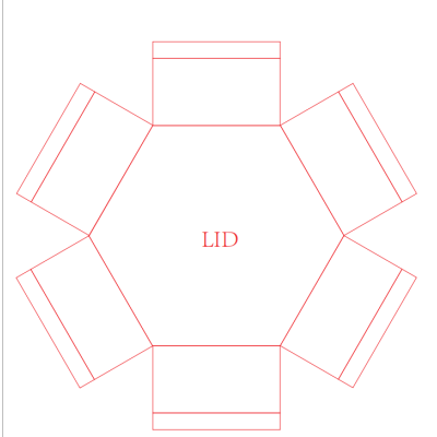 New Design hexagon lid and base cardboard candle display box with hot stamping