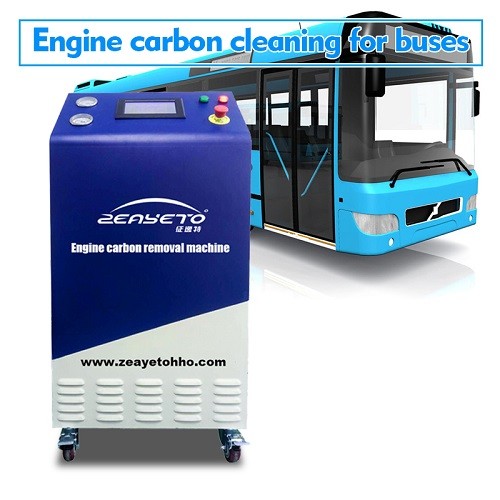 Buses motor carbón limpiador con generador de hidrógeno.
