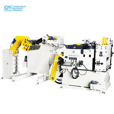 可掀开式高涨力板材专用三机一体式开卷整平送料机 (uncoiling and leveling feeder special for high-strength plate)