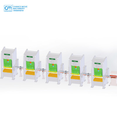 多台冲床连线机械手 (One Bar Link transfer for multi-Stamping presses)