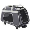 Grey Rolling Pet Trolley Carrier Bag with Removeable Wheels