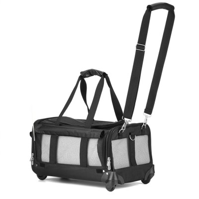 Soft Pet Travel Handbag Carrying Backpack Dog Bag Carrier With Wheels