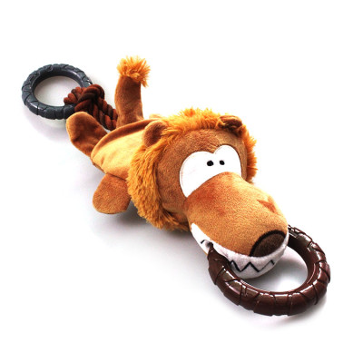Custom Eco-Friendly Lion Hippo Durable Plush Rope Dog Play Toy