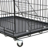 ZYZPET Deluxe Stainless Steel Pet Dog Cage With Wheels