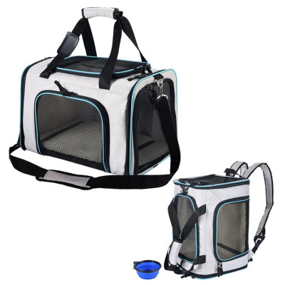 ZYZ PET Luxury Pet Carrier Backpack Airline Approved Soft Sided Cats Dogs Backpack With  Fleece Bedding