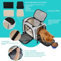 ZYZ PET Luxury Pet Carrier Backpack Airline Approved Soft Sided Cats Dogs Backpack With  Fleece Bedding