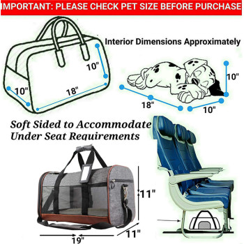 ZYZ PET Airline Soft Sided Cute Pet Dog Carrier Cat Tote Bag Handbag