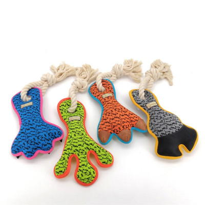 ZYZpet Wholesale Foot Cotton Rope Squeaky Chew Set Pet Dog Toys