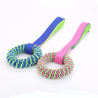 ZYZpet Factory Wholesale Oxford Ribbon Stocked Cheap Bulk Natural Durable Bite Chew Interactive Ring Pet Rope Dog Toys For Dog