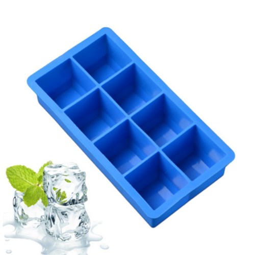 Bandeja de 8 Cavidades Quadrada-Food-Grade-Silicone-Ice-Cube