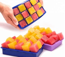 Custom 100% Food Grade Silicone 15 Cavity Ice Cream Tray Silicone Ice Cube Tray factory supplier