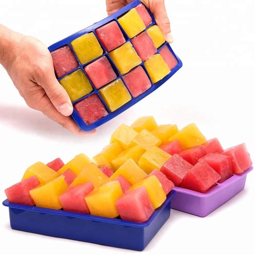 Custom 100% Food Grade Silicone 15 Cavity Ice Cream Tray Silicone Ice Cube Tray factory supplier