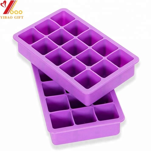 Usine faite sur commande de plateau de glaçon de silicone de plateau de crème glacée de cavité du silicone 15 de catégorie comestible 100% fournisseur