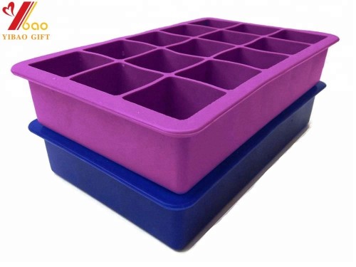 Usine faite sur commande de plateau de glaçon de silicone de plateau de crème glacée de cavité du silicone 15 de catégorie comestible 100% fournisseur