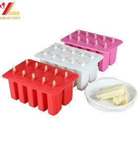 Popsicle Molds, Pop Molds Resuable DIY Ice Cream Molds Maker Frozen Ice Pop Makers Set of 10 Silicone BPA Free